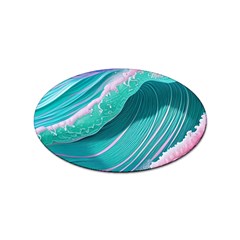 Pink Ocean Waves Sticker (oval)