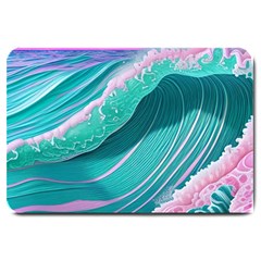 Pink Ocean Waves Large Doormat by GardenOfOphir