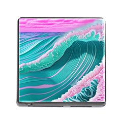 Pink Ocean Waves Memory Card Reader (square 5 Slot) by GardenOfOphir