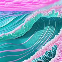 Pink Ocean Waves Play Mat (square) by GardenOfOphir