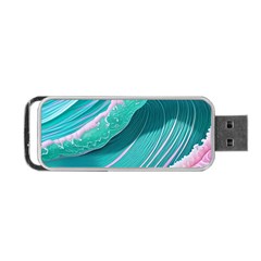 Pink Ocean Waves Portable Usb Flash (two Sides) by GardenOfOphir