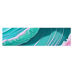 Pink Ocean Waves Oblong Satin Scarf (16  X 60 ) by GardenOfOphir