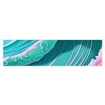 Pink Ocean Waves Oblong Satin Scarf (16  x 60 ) Front