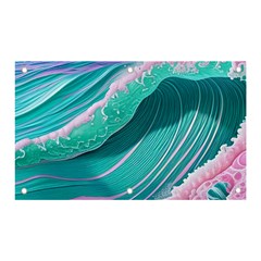 Pink Ocean Waves Banner And Sign 5  X 3  by GardenOfOphir