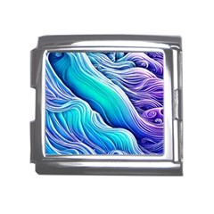 Ocean Waves In Pastel Tones Mega Link Italian Charm (18mm) by GardenOfOphir