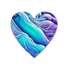 Ocean Waves In Pastel Tones Heart Magnet by GardenOfOphir