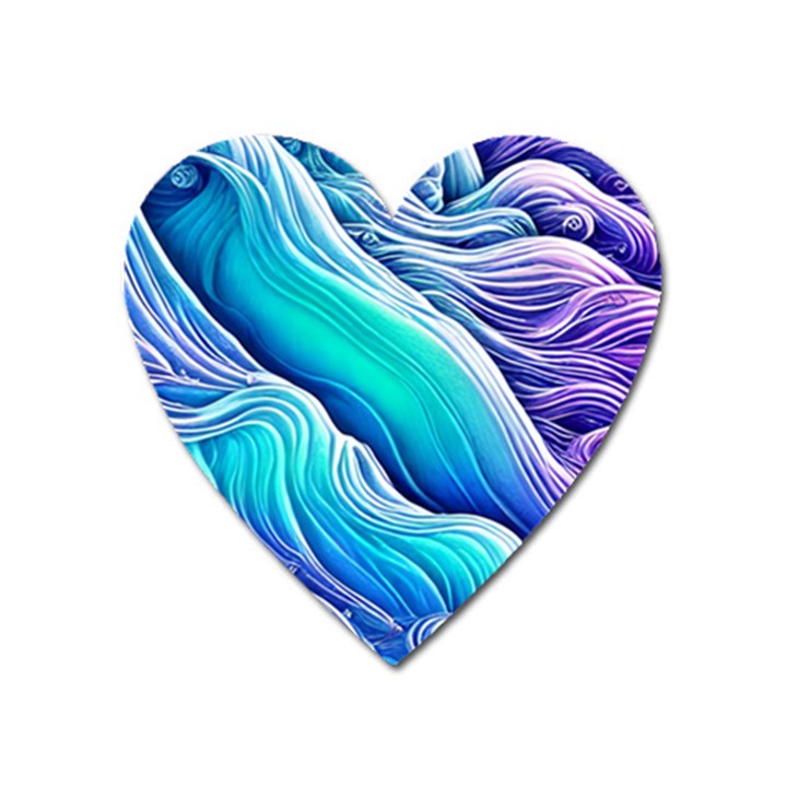 Ocean Waves In Pastel Tones Heart Magnet