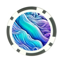 Ocean Waves In Pastel Tones Poker Chip Card Guard by GardenOfOphir