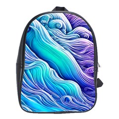 Ocean Waves In Pastel Tones School Bag (large) by GardenOfOphir