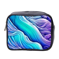 Ocean Waves In Pastel Tones Mini Toiletries Bag (two Sides) by GardenOfOphir