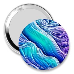 Ocean Waves In Pastel Tones 3  Handbag Mirrors by GardenOfOphir