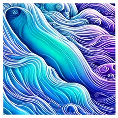 Ocean Waves In Pastel Tones Wooden Puzzle Square by GardenOfOphir