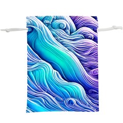 Ocean Waves In Pastel Tones Lightweight Drawstring Pouch (xl) by GardenOfOphir