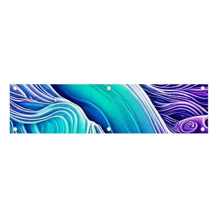 Ocean Waves In Pastel Tones Banner and Sign 4  x 1 