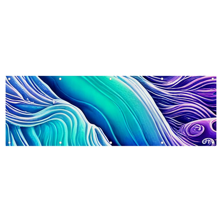 Ocean Waves In Pastel Tones Banner and Sign 12  x 4 