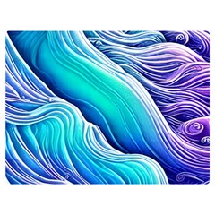 Ocean Waves In Pastel Tones One Side Premium Plush Fleece Blanket (extra Small)