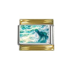 The Endless Sea Gold Trim Italian Charm (9mm)