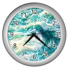 The Endless Sea Wall Clock (silver) by GardenOfOphir