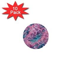 Ocean Waves In Pink Ii 1  Mini Buttons (10 Pack)  by GardenOfOphir