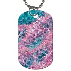 Ocean Waves In Pink Ii Dog Tag (one Side) by GardenOfOphir