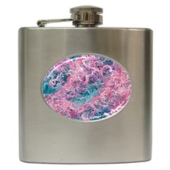 Ocean Waves In Pink Ii Hip Flask (6 Oz) by GardenOfOphir