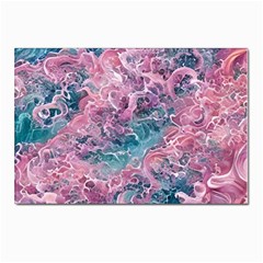 Ocean Waves In Pink Ii Postcards 5  X 7  (pkg Of 10) by GardenOfOphir