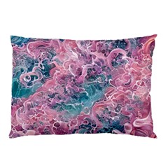 Ocean Waves In Pink Ii Pillow Case by GardenOfOphir