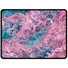 Ocean Waves In Pink Ii One Side Fleece Blanket (large) by GardenOfOphir