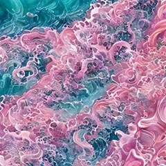 Ocean Waves In Pink Ii Play Mat (square) by GardenOfOphir