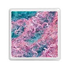 Ocean Waves In Pink Ii Memory Card Reader (square) by GardenOfOphir