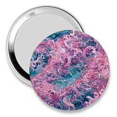 Ocean Waves In Pink Ii 3  Handbag Mirrors by GardenOfOphir