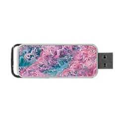 Ocean Waves In Pink Ii Portable Usb Flash (one Side) by GardenOfOphir