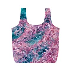 Ocean Waves In Pink Ii Full Print Recycle Bag (m) by GardenOfOphir