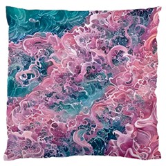 Ocean Waves In Pink Ii Standard Premium Plush Fleece Cushion Case (one Side) by GardenOfOphir