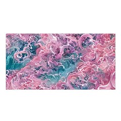 Ocean Waves In Pink Ii Satin Shawl 45  X 80  by GardenOfOphir