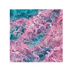 Ocean Waves In Pink Ii Square Satin Scarf (30  X 30 ) by GardenOfOphir