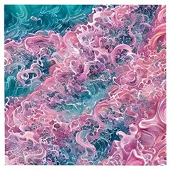 Ocean Waves In Pink Ii Wooden Puzzle Square by GardenOfOphir