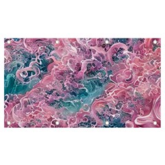 Ocean Waves In Pink Ii Banner And Sign 7  X 4  by GardenOfOphir