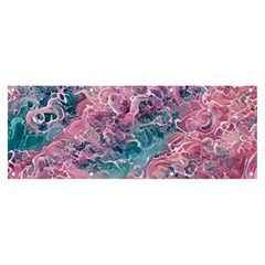 Ocean Waves In Pink Ii Banner And Sign 8  X 3  by GardenOfOphir