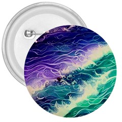 Pastel Hues Ocean Waves 3  Buttons by GardenOfOphir