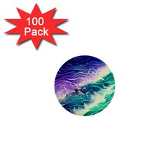 Pastel Hues Ocean Waves 1  Mini Buttons (100 Pack)  by GardenOfOphir