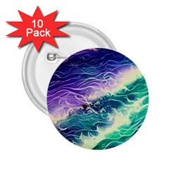 Pastel Hues Ocean Waves 2 25  Buttons (10 Pack)  by GardenOfOphir