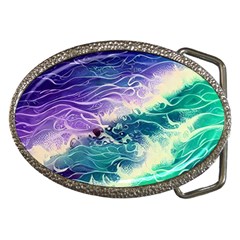 Pastel Hues Ocean Waves Belt Buckles by GardenOfOphir