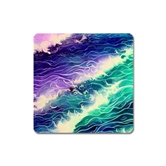 Pastel Hues Ocean Waves Square Magnet by GardenOfOphir