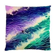 Pastel Hues Ocean Waves Standard Cushion Case (two Sides) by GardenOfOphir