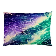 Pastel Hues Ocean Waves Pillow Case by GardenOfOphir