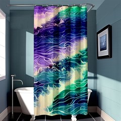 Pastel Hues Ocean Waves Shower Curtain 36  X 72  (stall)  by GardenOfOphir