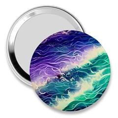 Pastel Hues Ocean Waves 3  Handbag Mirrors by GardenOfOphir