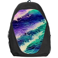 Pastel Hues Ocean Waves Backpack Bag by GardenOfOphir