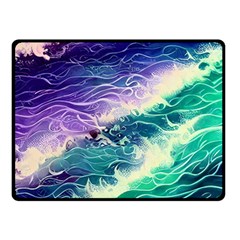 Pastel Hues Ocean Waves Fleece Blanket (small) by GardenOfOphir